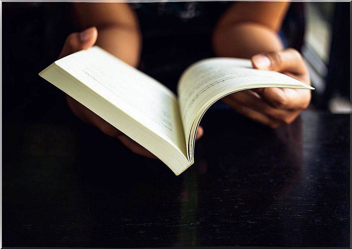 Person reading a book