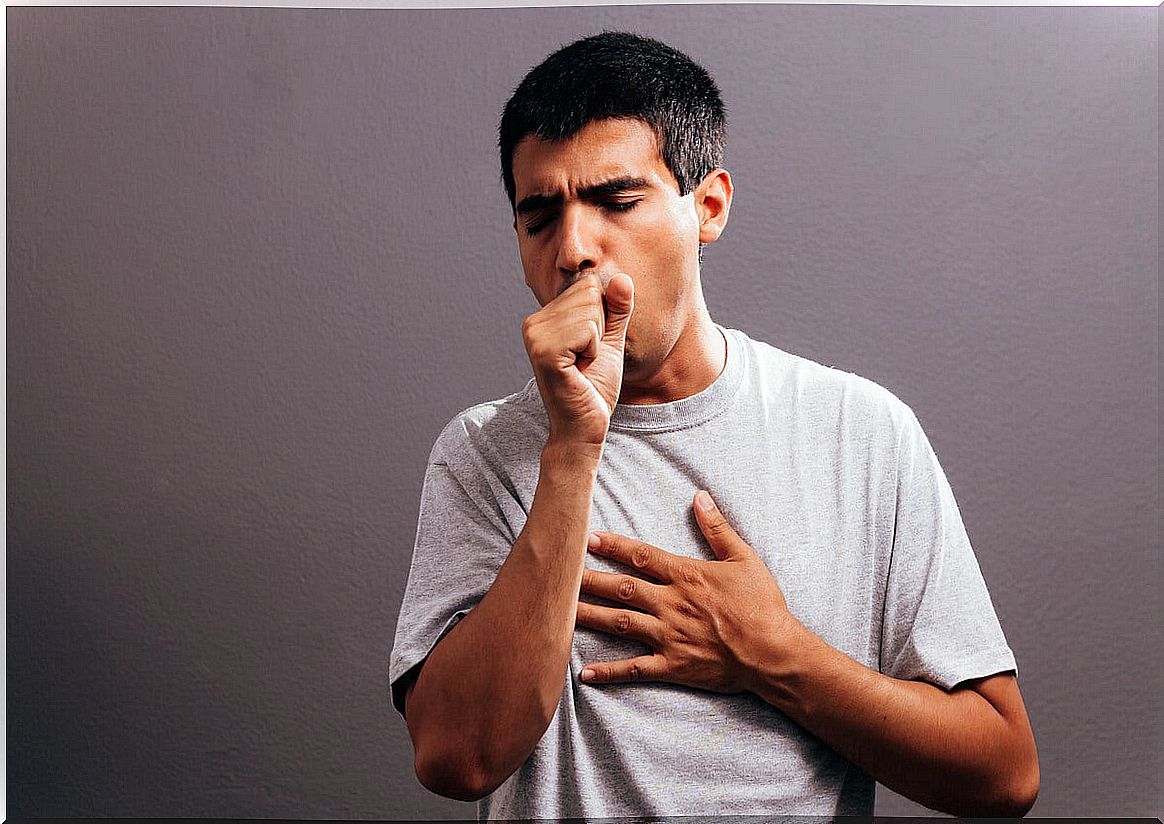 Man coughing