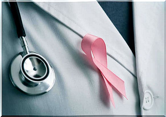 Pink ribbon representing the fight against cancer 