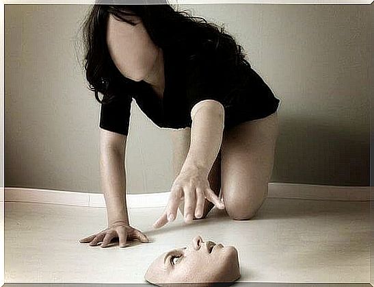 woman holding her face symbolizing psychological disorder