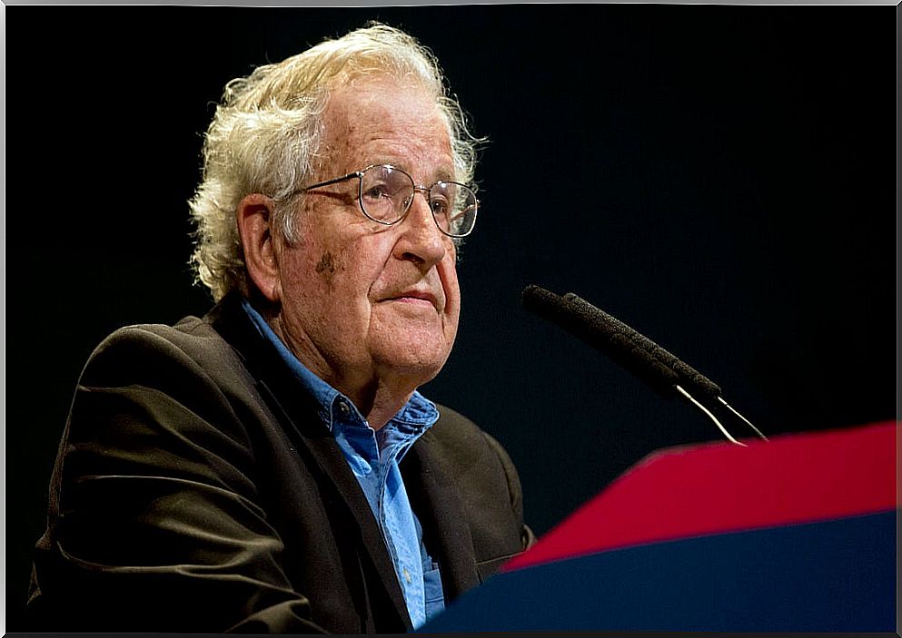 Chomsky at a conference