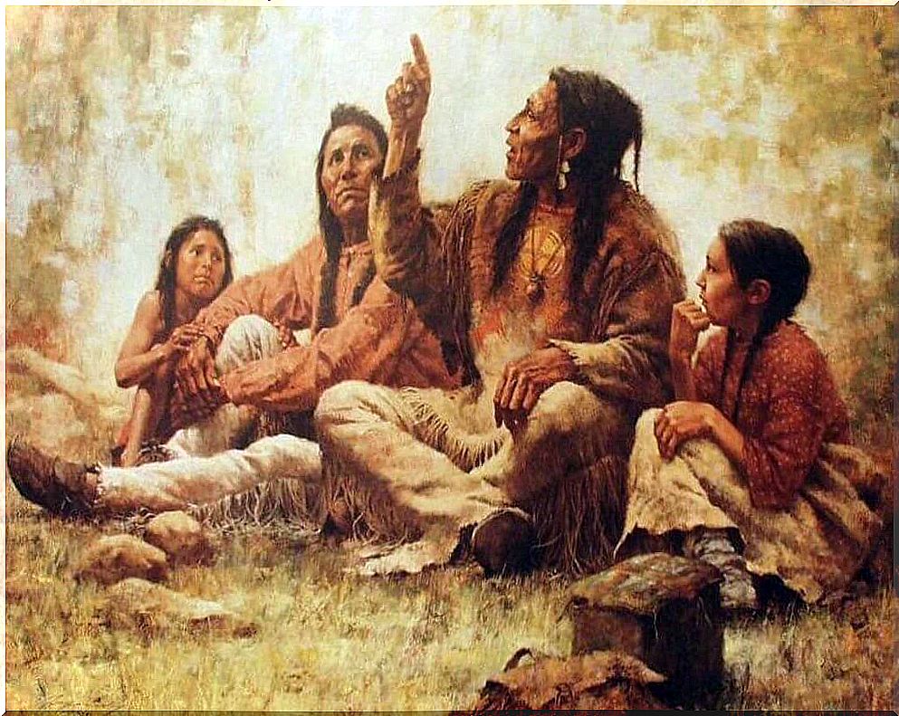 Native Indians gathered