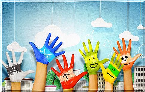 Painted children's hands