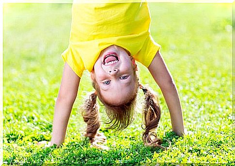 Girl doing a handstand