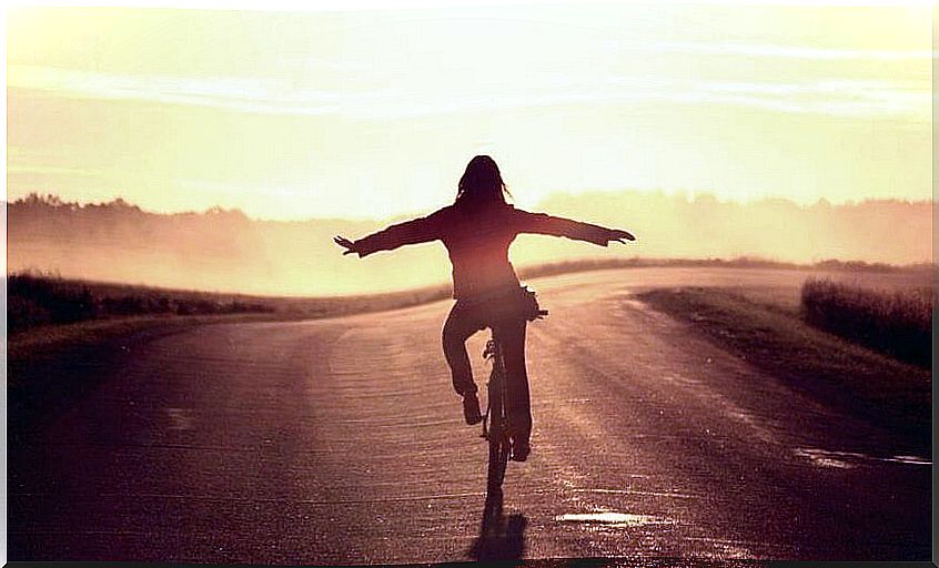 Woman on bicycle